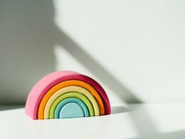 rainbow clay toy